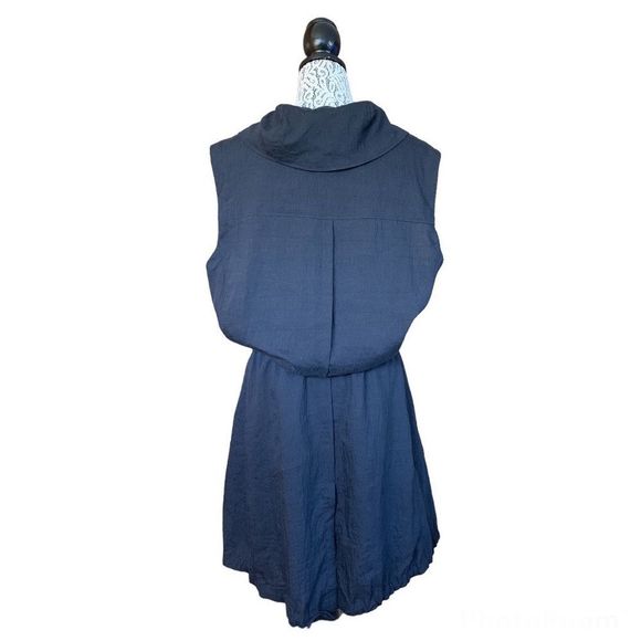 OSKA Linen Blend Long Line Drawstring Sleeveless Vest Dress Black Size L/XL - Picture 6 of 13